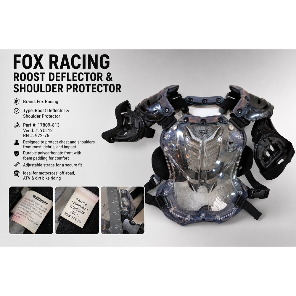 Fox Racing youth Black and Clear Roost Deflector Shoulder Protector